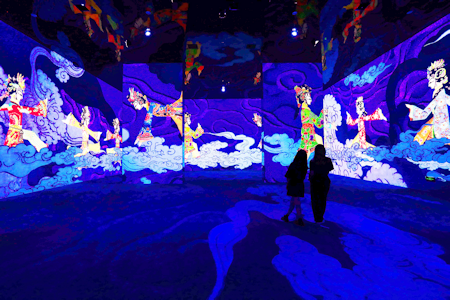 展覽將傳統皮影戲進行數位化二次創作。